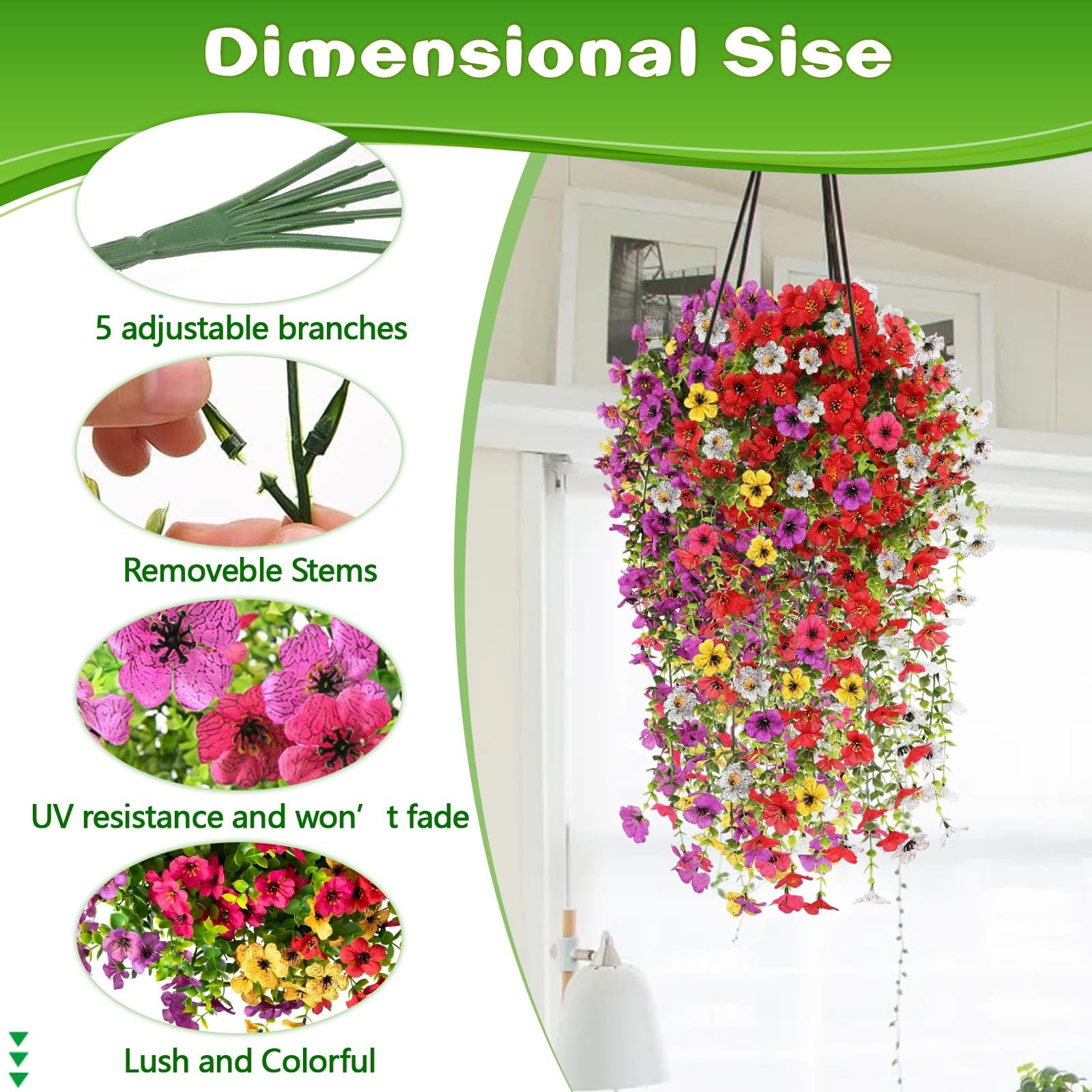 smelihomiy Artificial Hanging Flowers, Imitation Silk Wisteria Vines, Suitabl…