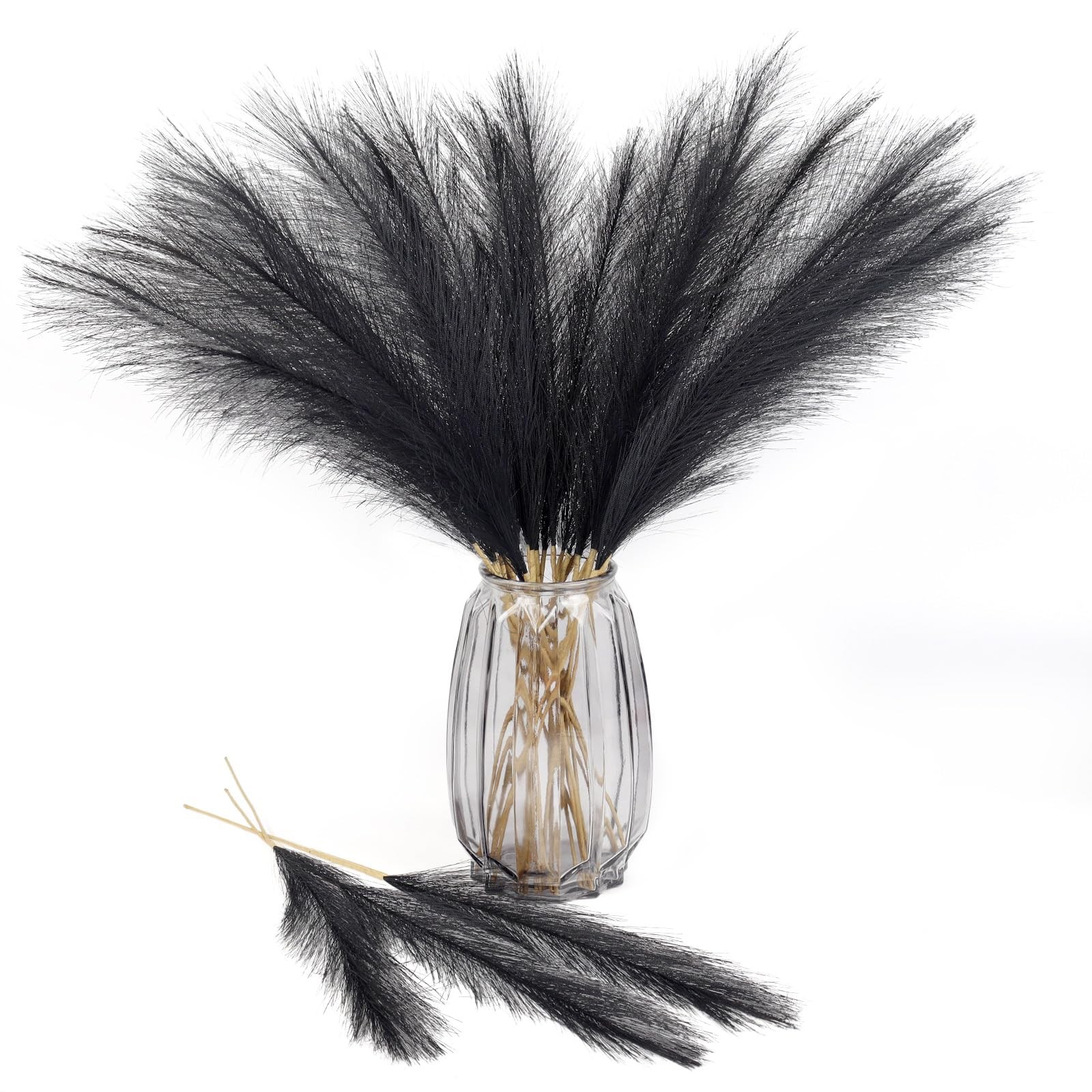 Pampas Grass Decor Artificial Pompous Filler Home Wedding Black 21 In 30 PCS