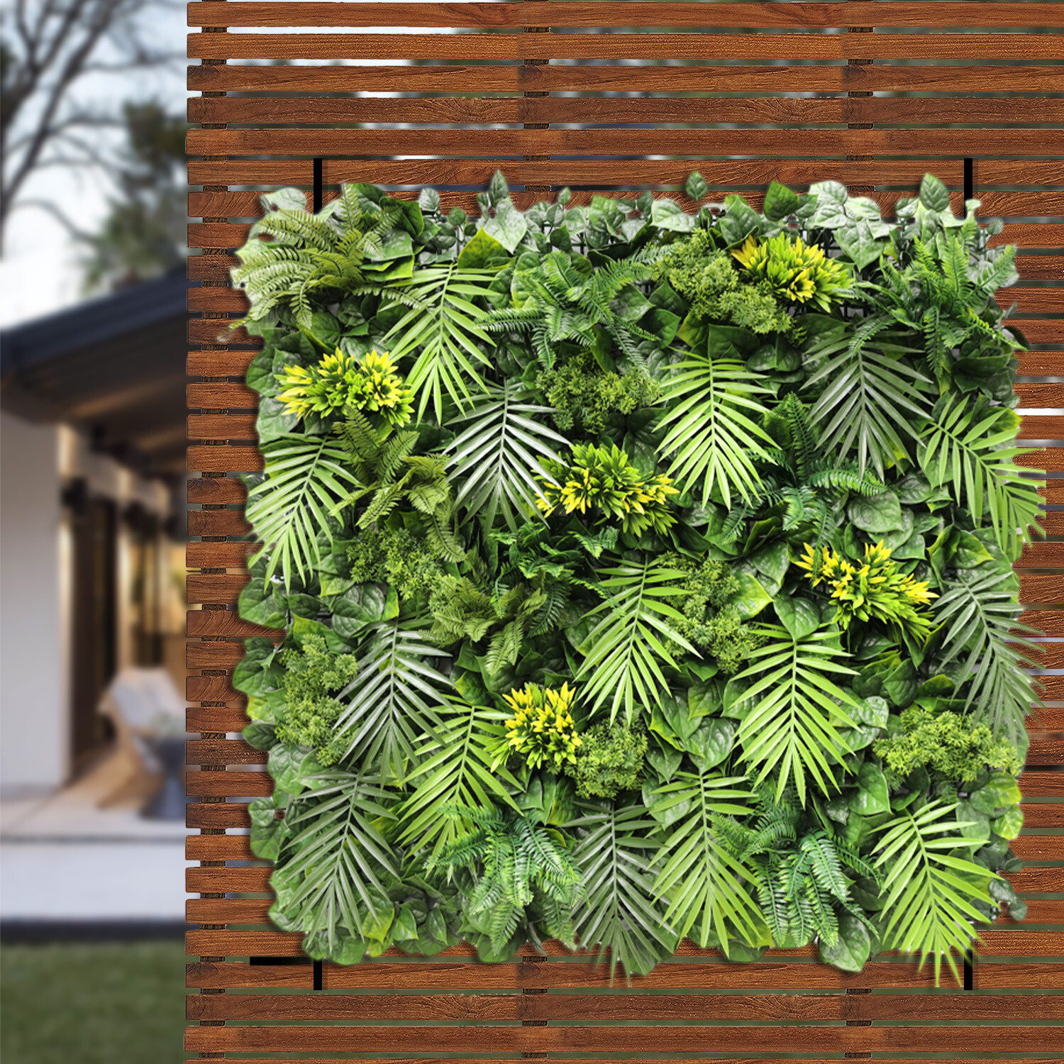 40″ Artificial Faux 3D Mix Leaves Wall Panel Fence Screen Home Outdoor Decor #08