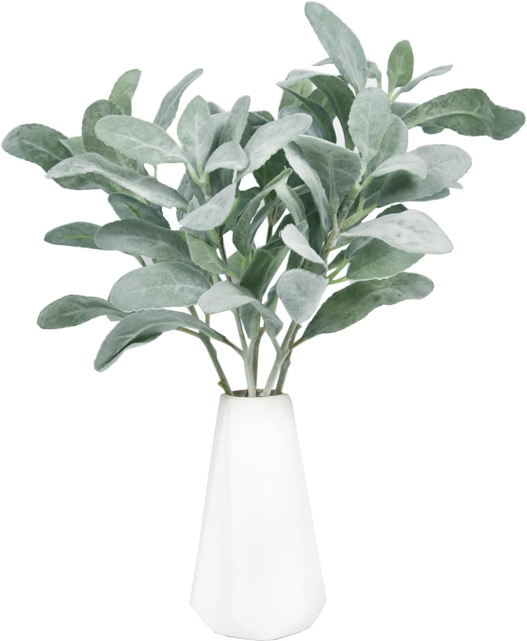 Artificial Flocked Lambs Ear Leaves Dusty Miller Stems Flocked Oak Leaves Lamb’S