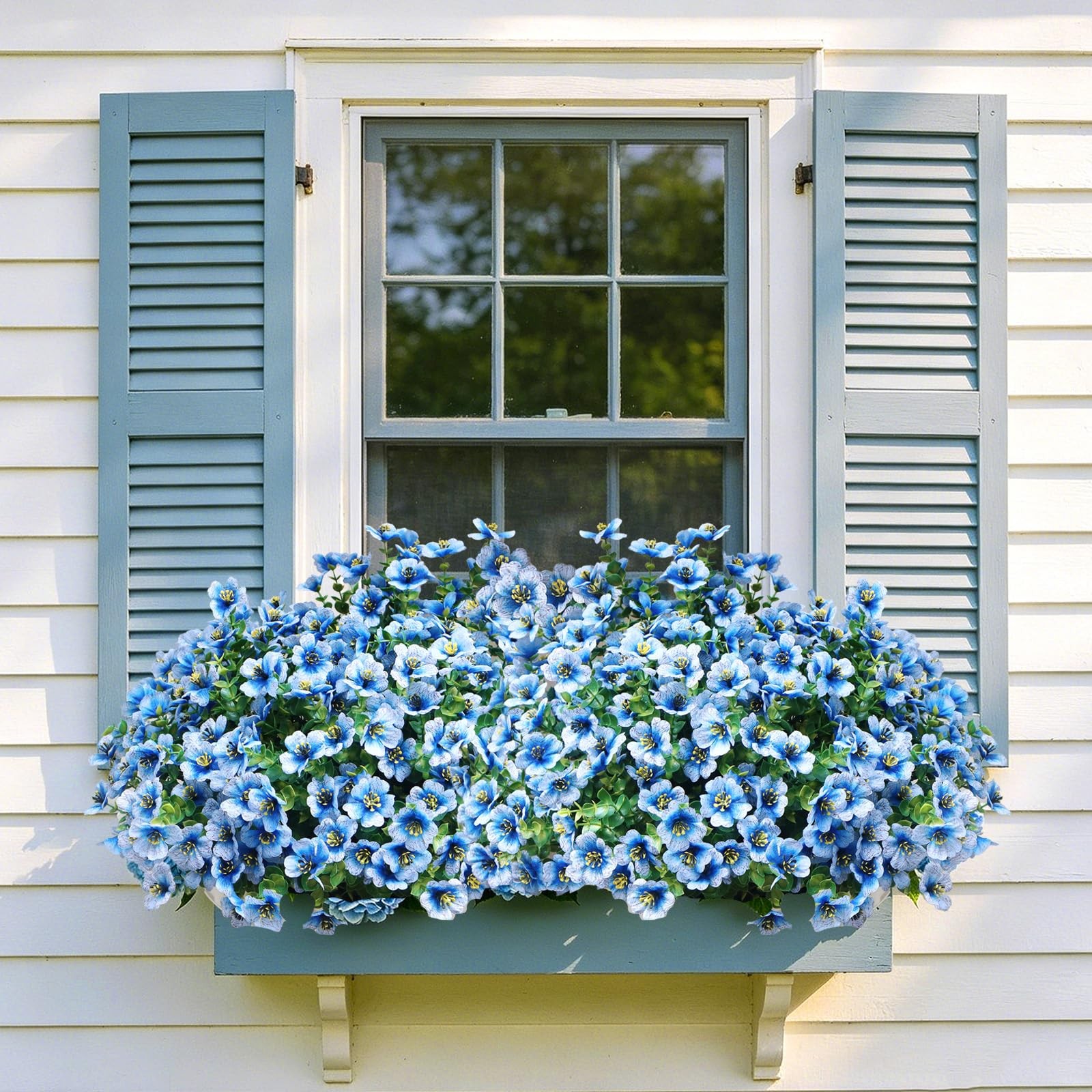Artificial Flowers for Outdoors, 12 Bundles UV Resistant Artificial Outdoor F…