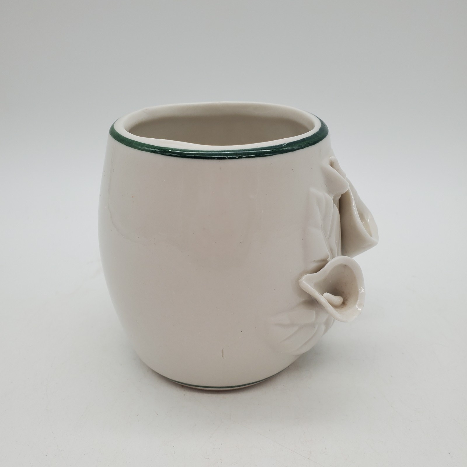 Calla lily candle holder vase w/ green stripe