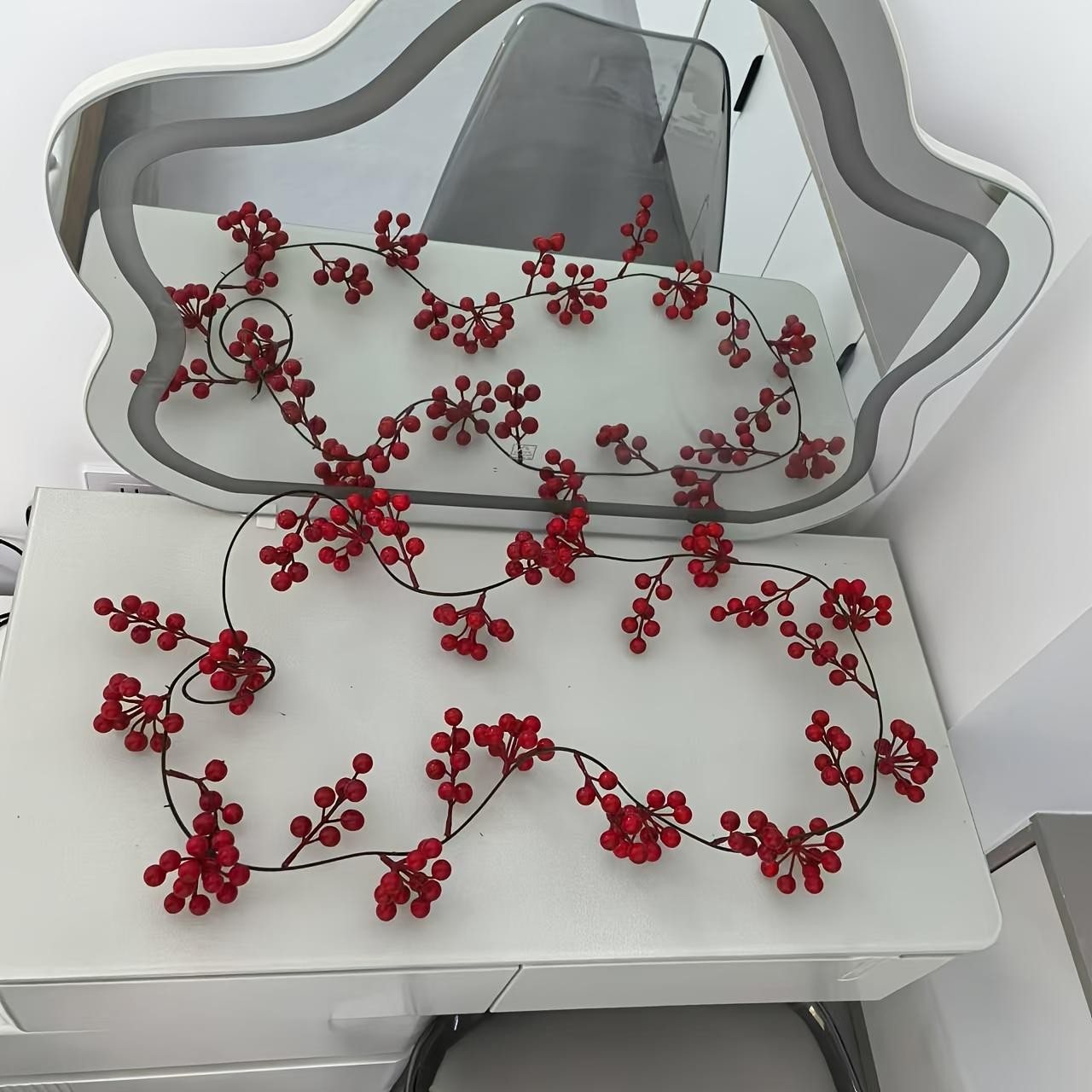 1pc 190cm Artificial Cranberry Vine, Christmas Dining Table New Year Engagement