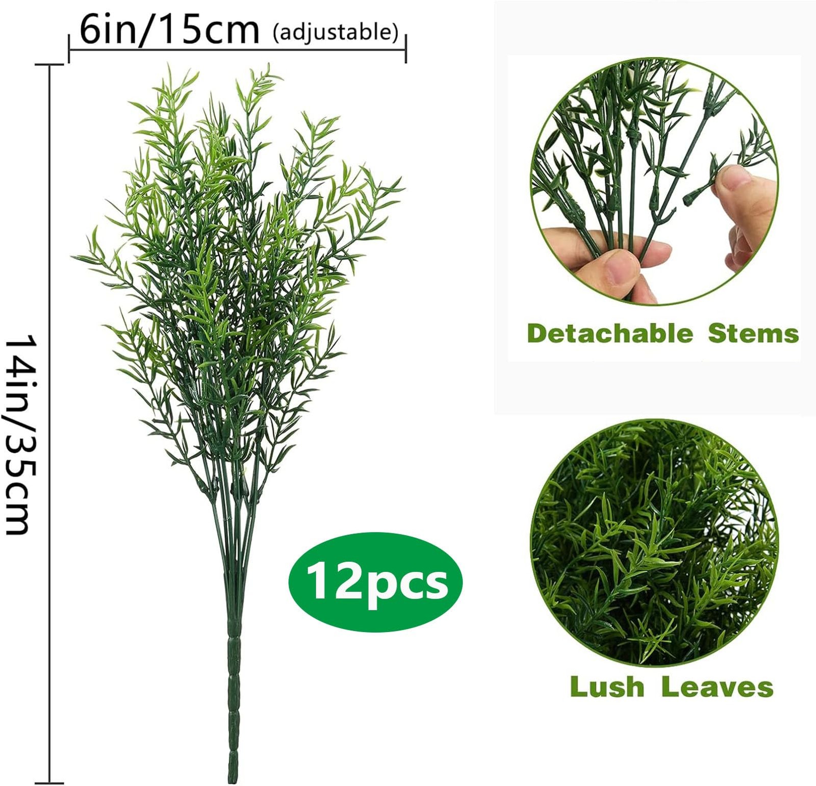 Outdoor Faux Plants Greenery Artificial Flowers Fake Boxwood Shrubs UV Resist…