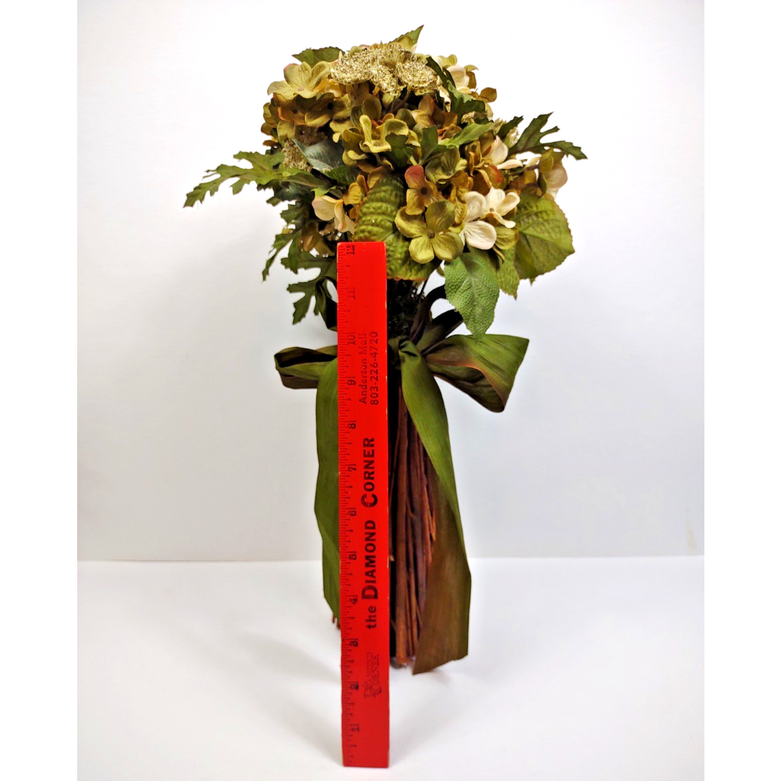 Preserved Decorative Realtouch Hydrangea Standing Topiary Plant 17″ Greenery