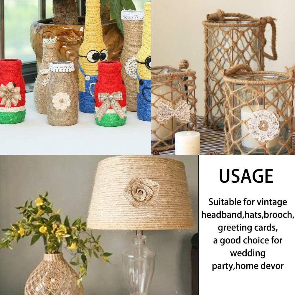 30PCS Rustic Burlap Flowers Set: Perfect for Weddings & DIY Crafts Elegance