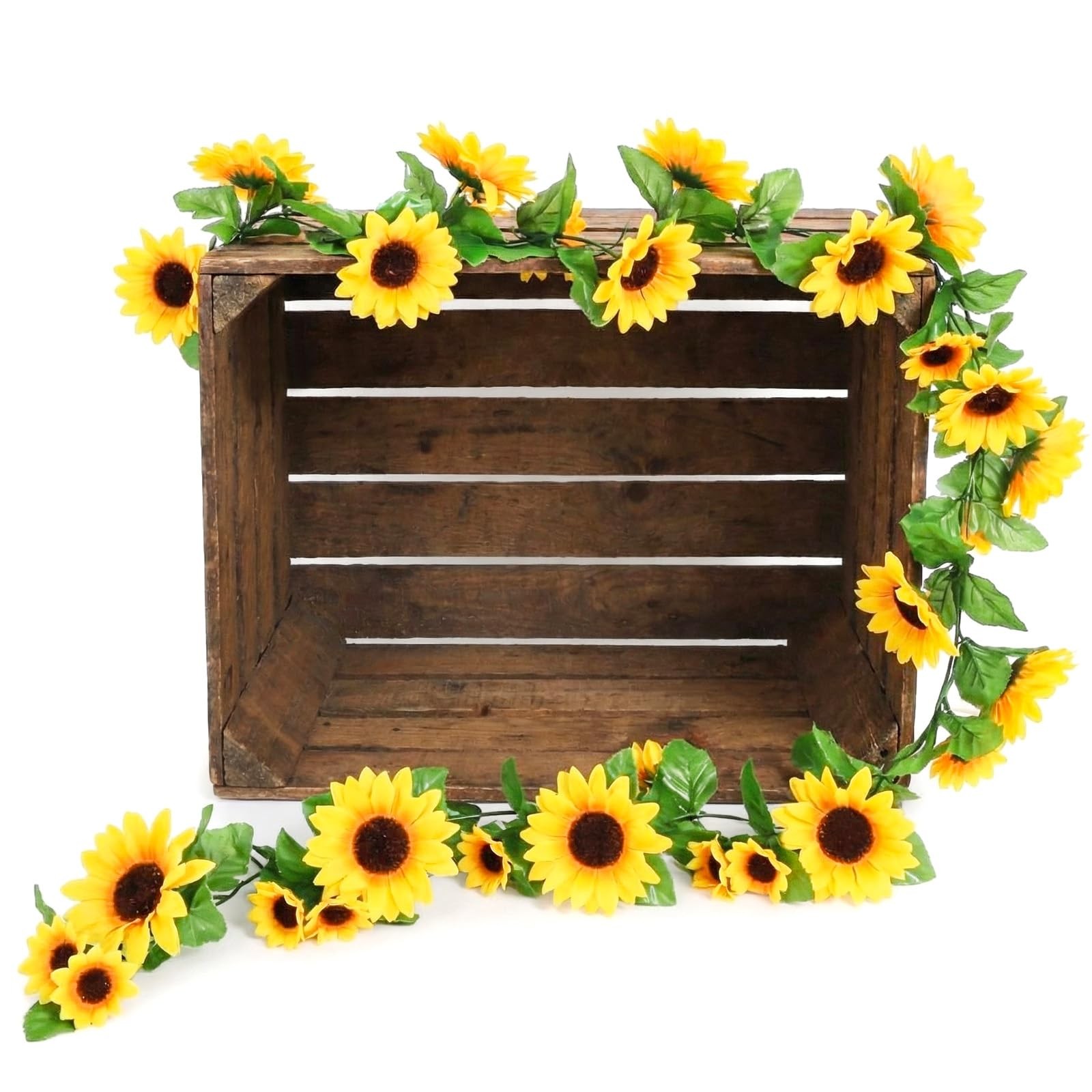 2 Pcs 8.2 FT Artificial Sunflower Garland Decoration 3 Inch 4 Inch Sunflowers…
