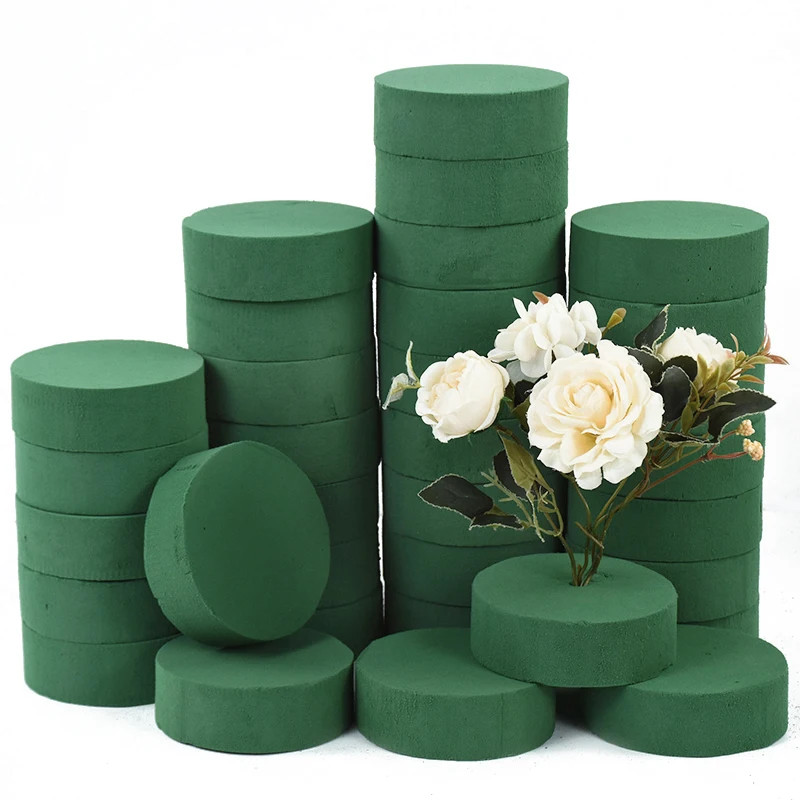 10Pcs 11.5cm Round Floral Foam Bricks for Wedding Party Table Arrangement