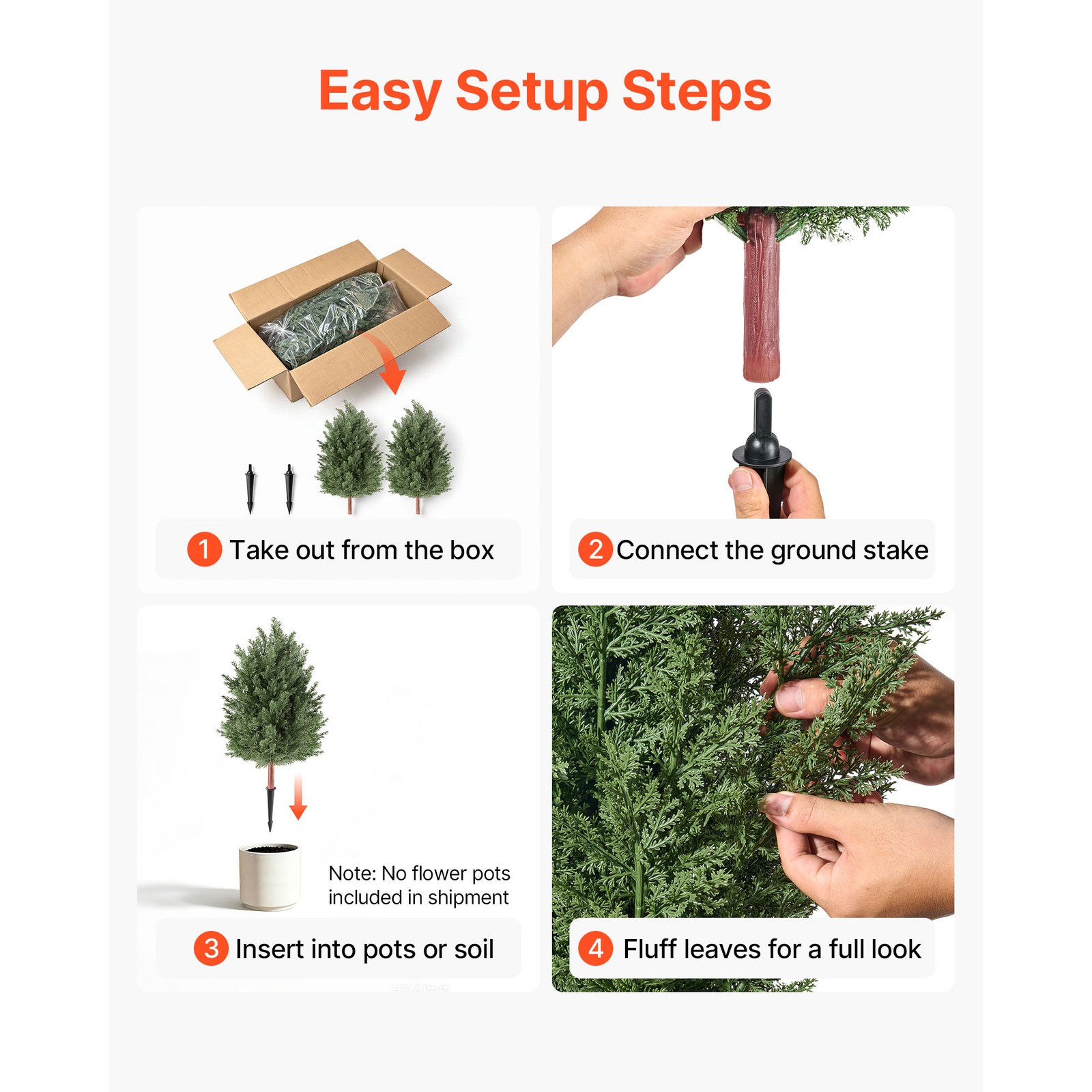 Uimoso Artificial Topiary Cedar Bush 3 Ft Set of 2 Greenery Shrubs PE Material