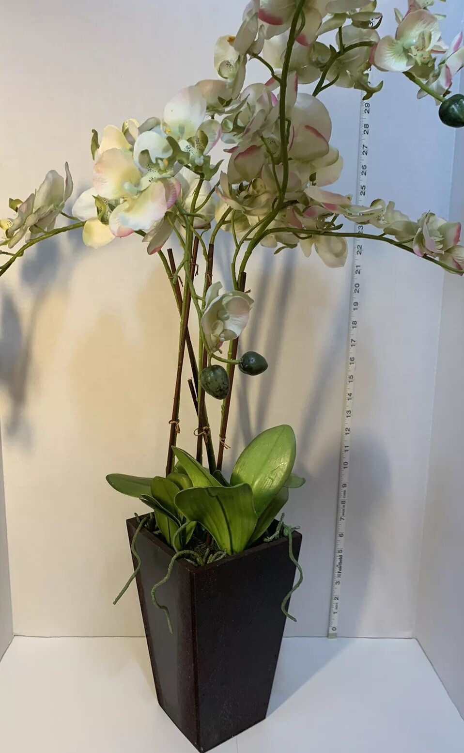 Faux White Butterfly Orchids in Planter