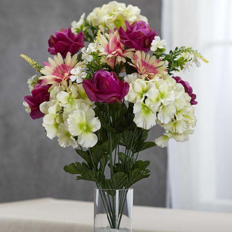 Factory Direct Craft Artificial Rose Hydrangea and Daisy Bush