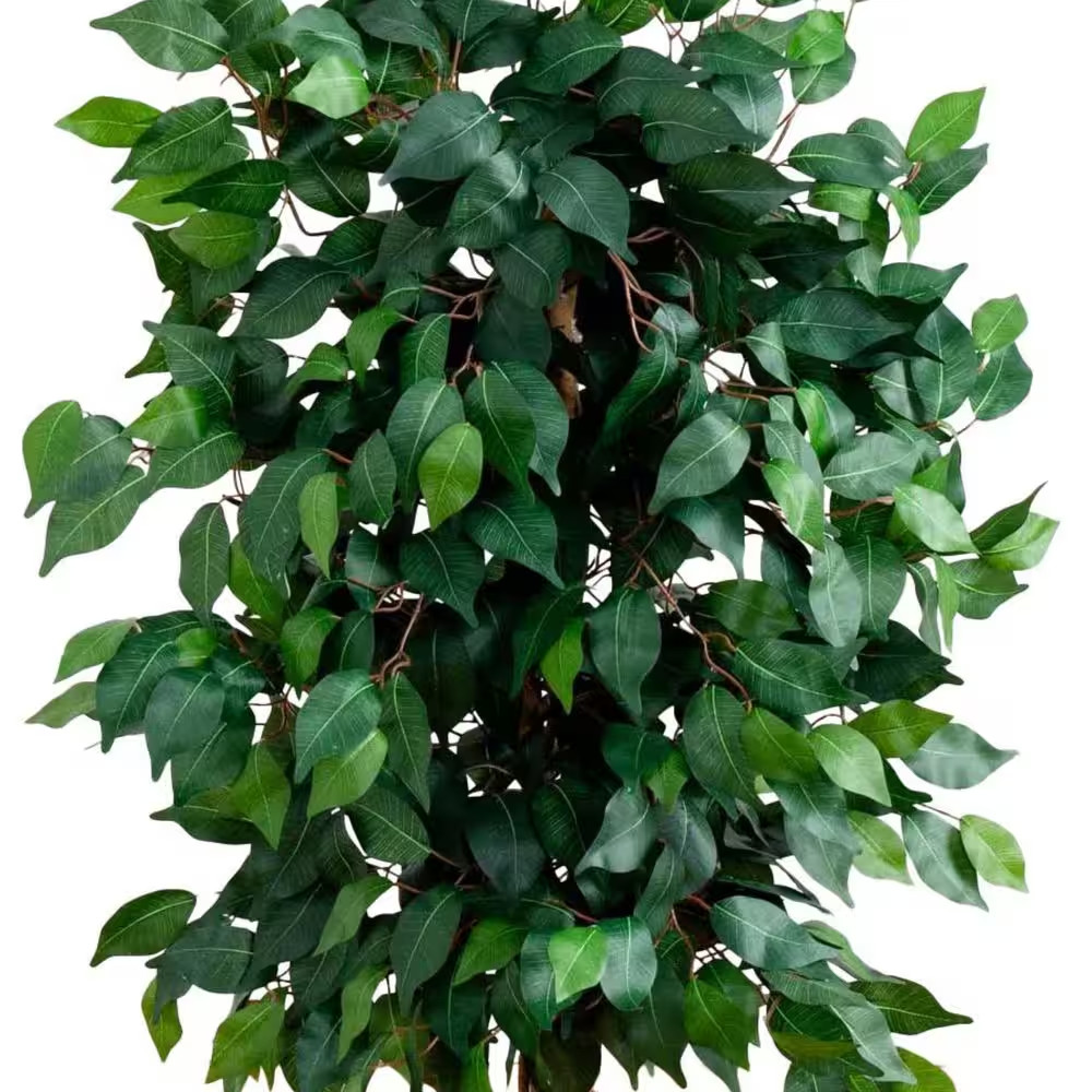 Artificial Ficus Tree 4 Ft 48 Inch Faux Indoor Plant 504 Leaves Black Pot Decor