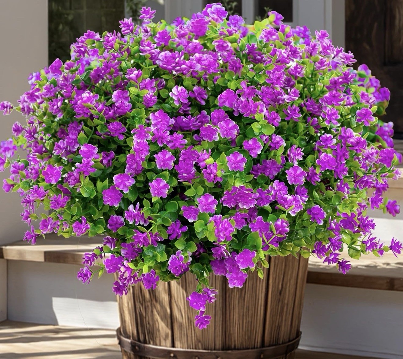 Artificial Flowers Outdoor Fake Plants 12 Bundles UV Resistant No Fade Magenta