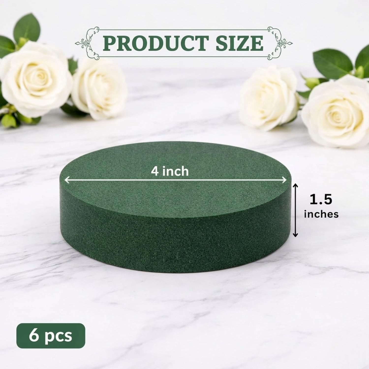 Round Floral Foam 4 Pack Green for Arrangements
