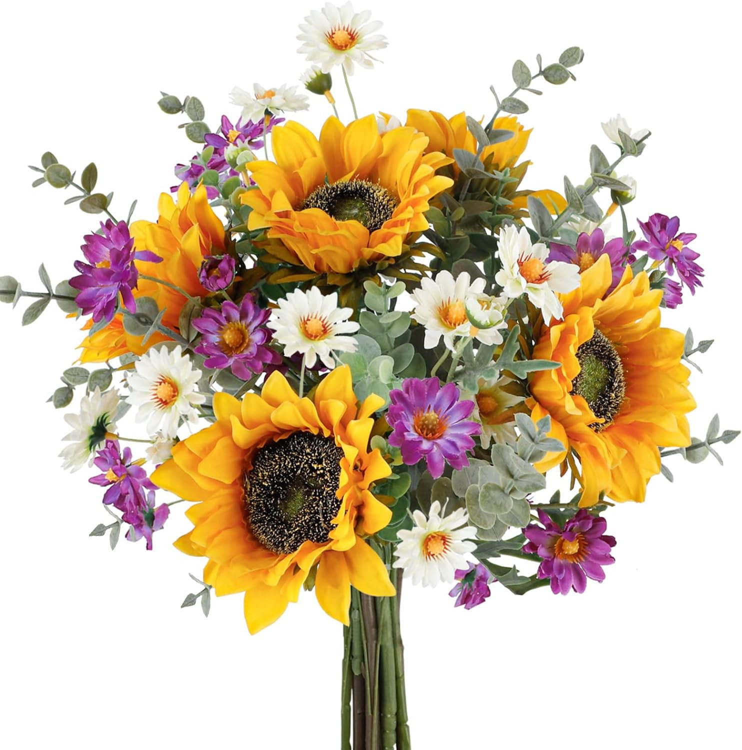 Artificial Sunflowers Fake Cemetery Flowers for Grave Bouquet with Sunflowers fo