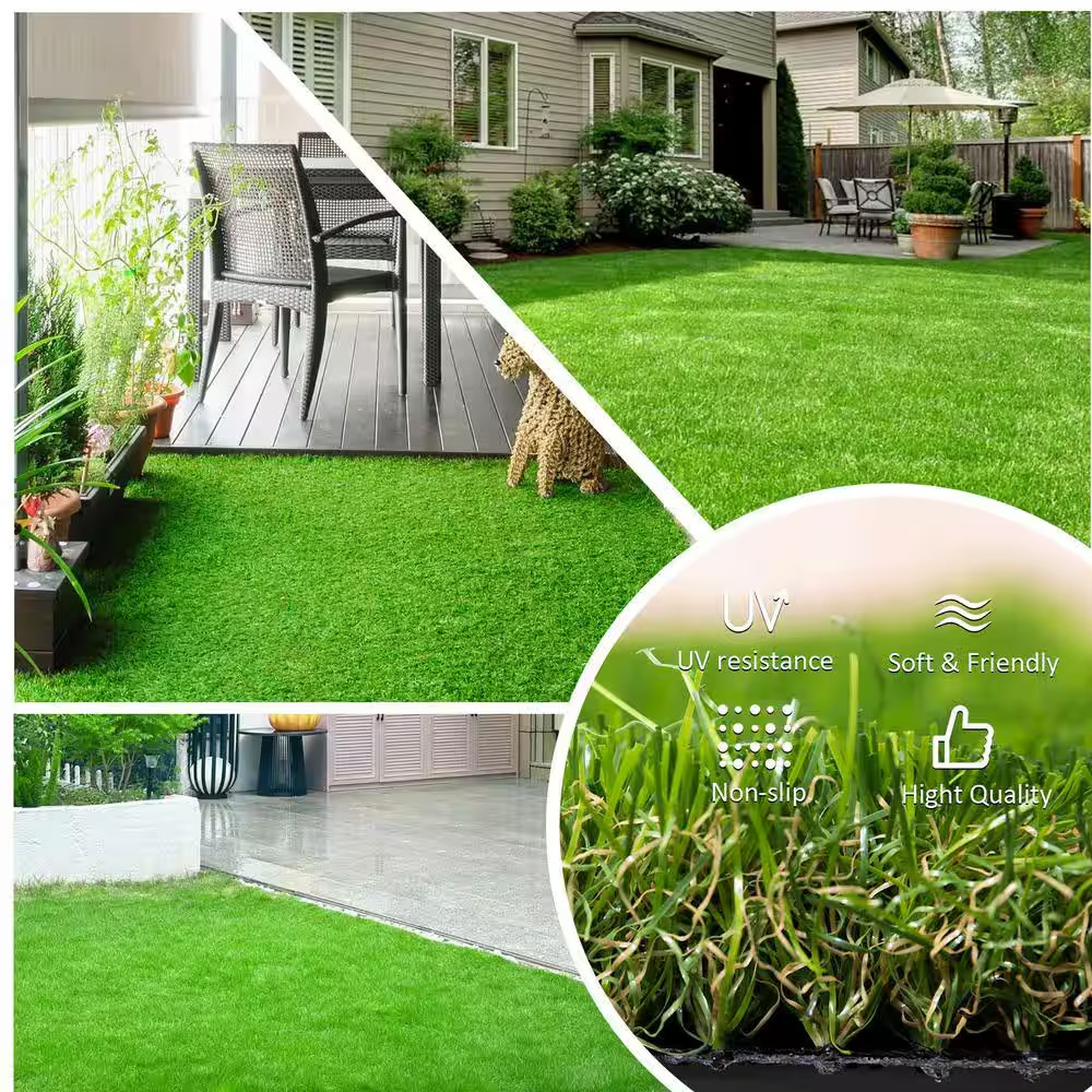 3.3 Ft. X 10 Ft. Green Artificial Grass Realistic Synthetic Thick Fake Faux Gras
