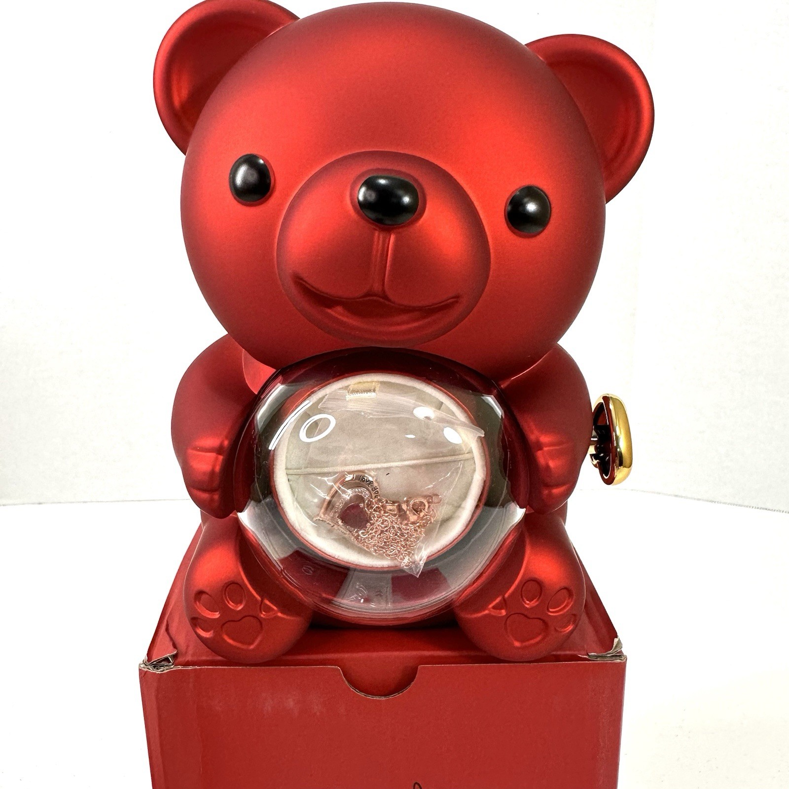mountova Teddy Bear with Preserved Rose Flower in Bear with Necklace and Box …