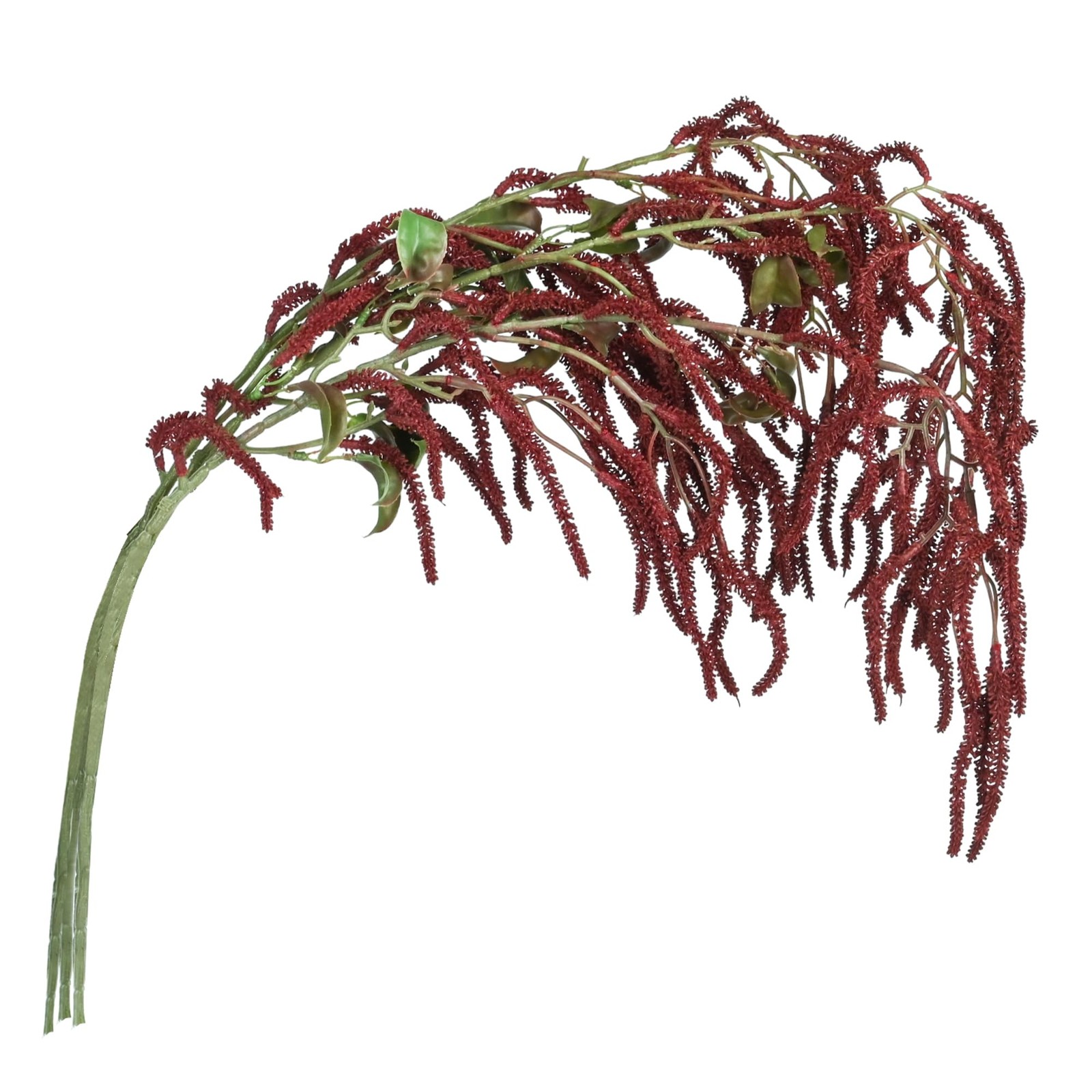 Amaranthus Artificial Flower Burgundy Wisteria Fake Hanging Branch Decor 3 PCS