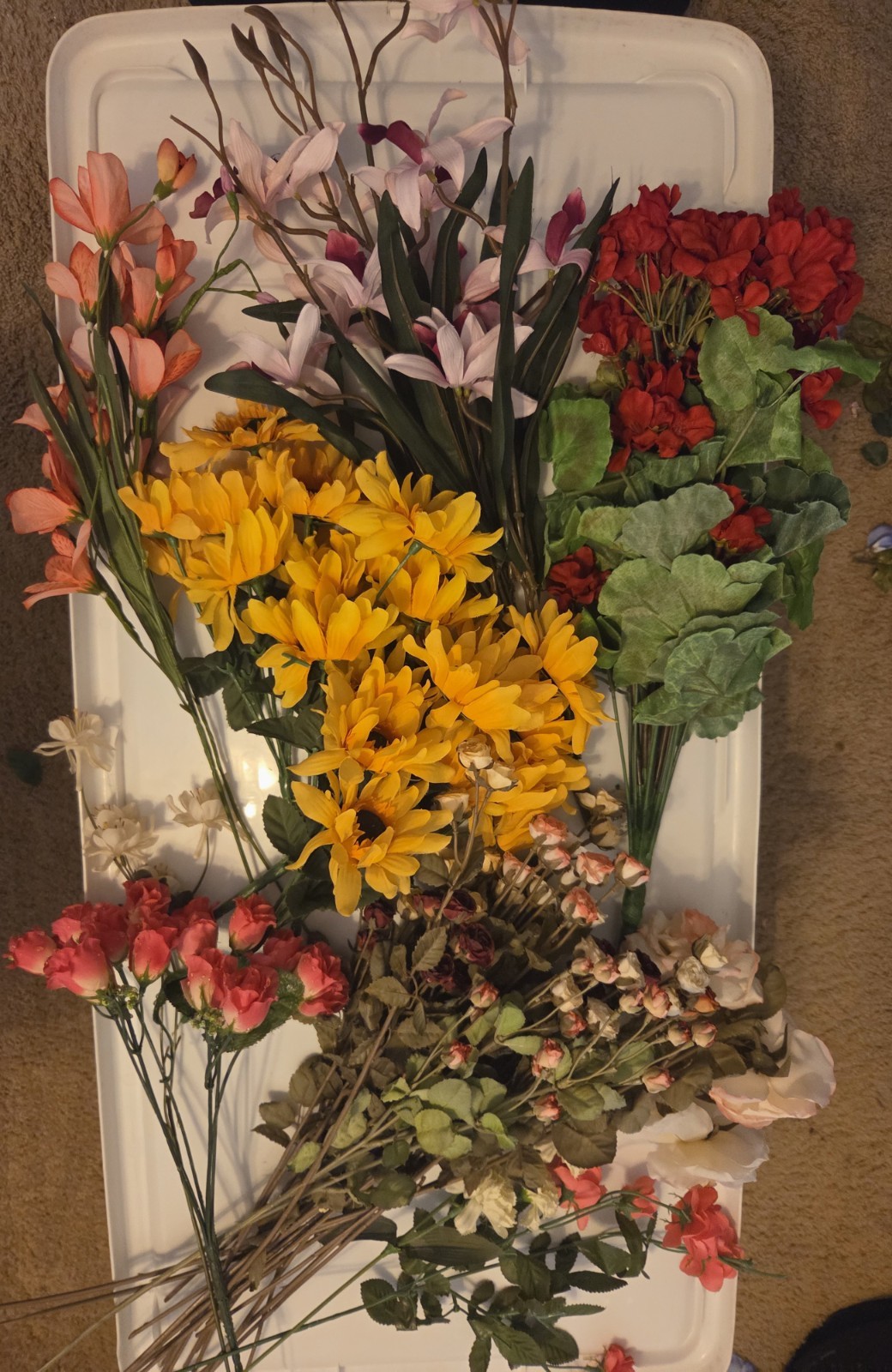Please See All Pictures. Large Collection Fake Flowers.