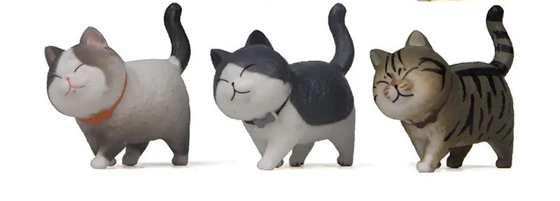 Set of 3 Mini Cats Table, Desk, or Plant Ornament Figurines – New