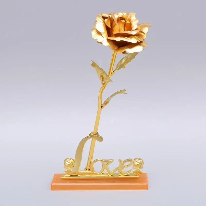 Romantic Gold Plated Rose Flower Dipped In 24K For Valentine’s Day LOVE Mom Gift