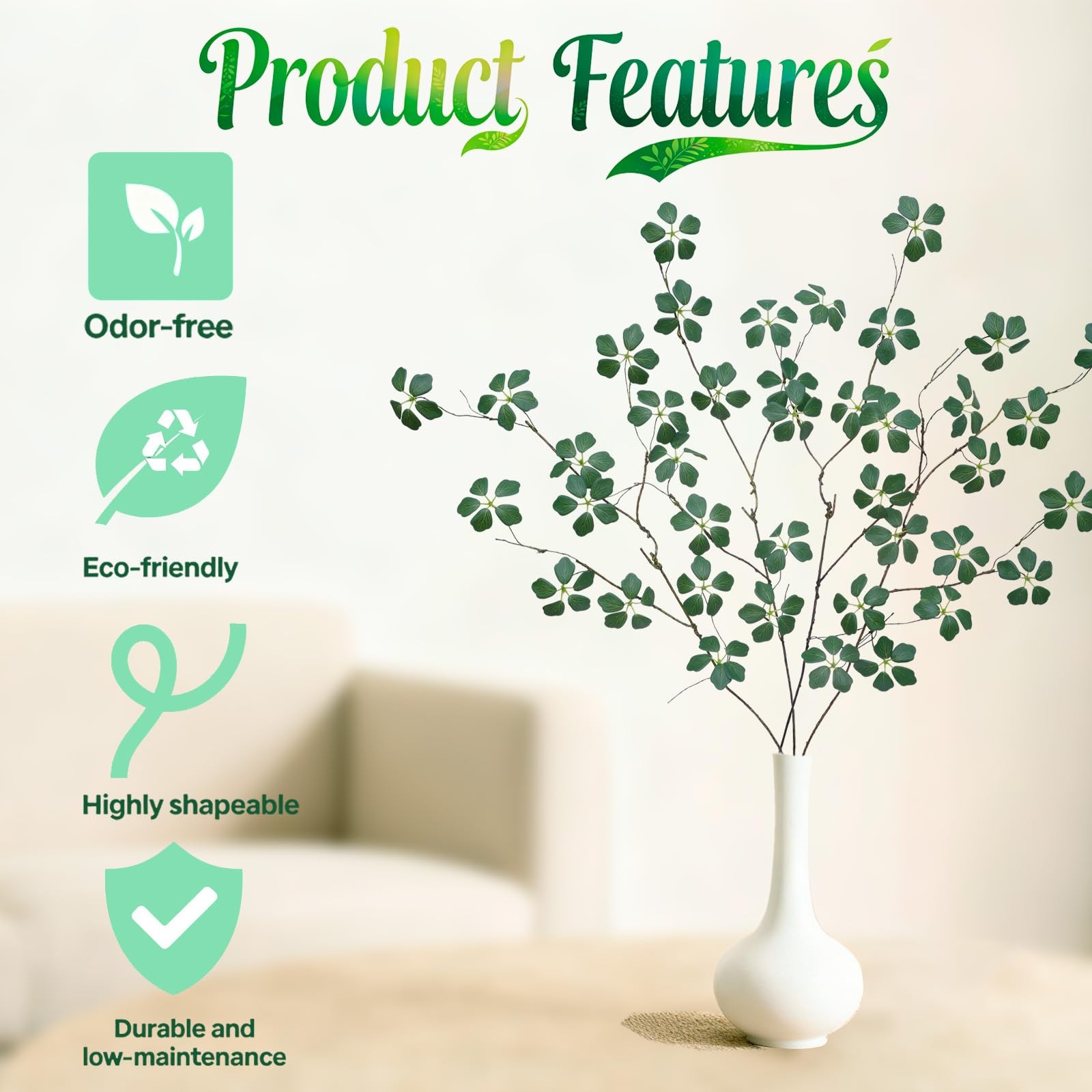 4Pcs 38.8 inches Artificial Tree Branches and Twigs Faux Plant Stems for Tall…