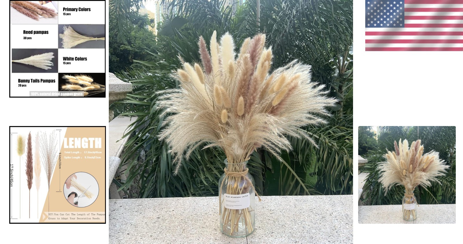 Elegant Pampas Grass Decor – 110 Pcs Natural Dried Flowers for Boho Homes