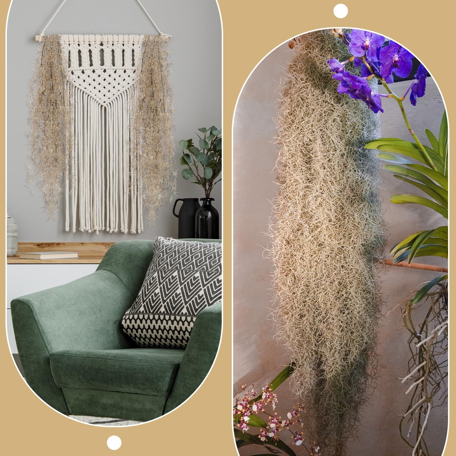 Spanish Moss 41 Inch Fake Hanging Succulents Faux Artificial Vines Garland 12