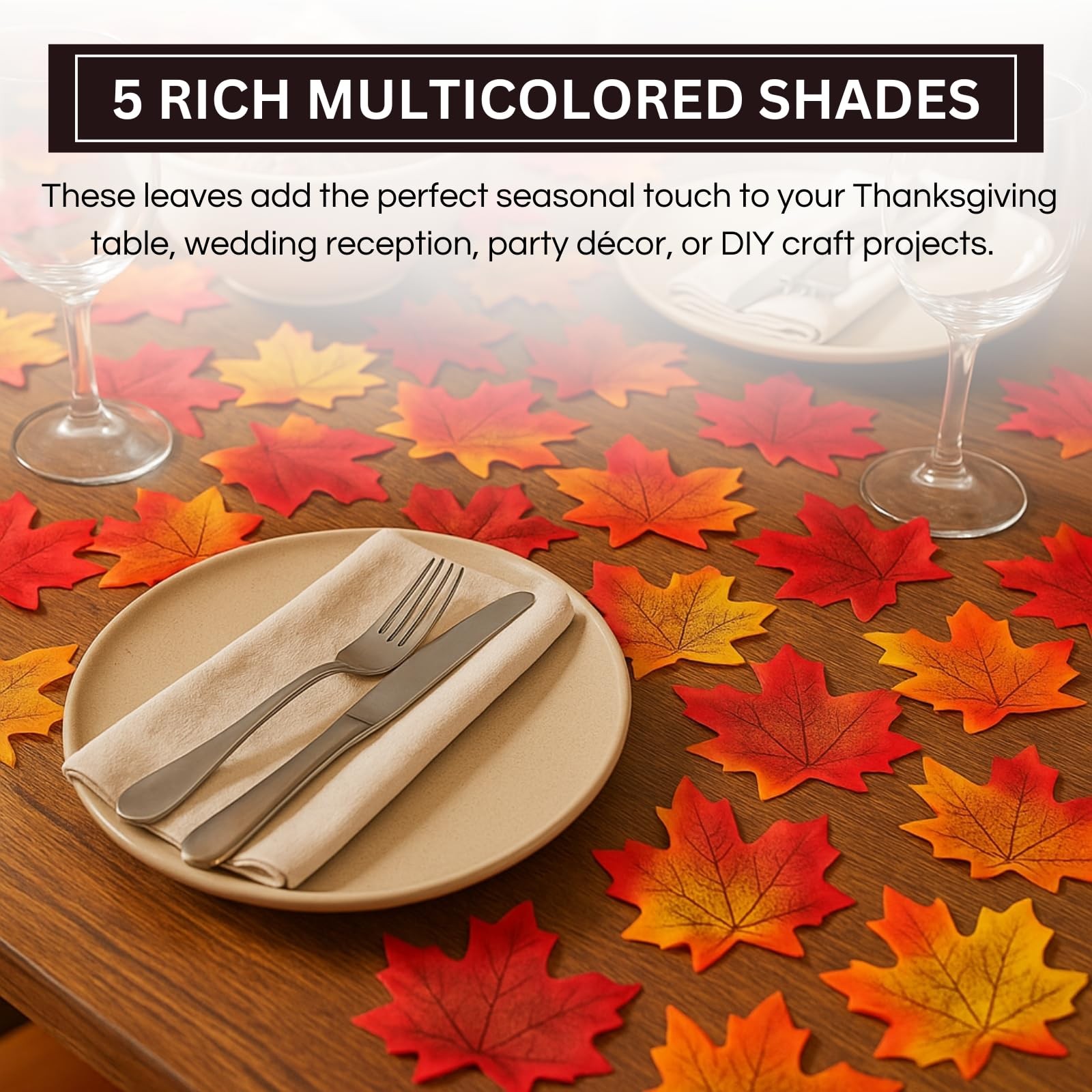 Artificial Maple Leaves 6 Colors Fall 150 PCS Winter, Summer Autumn Leaf Deco…