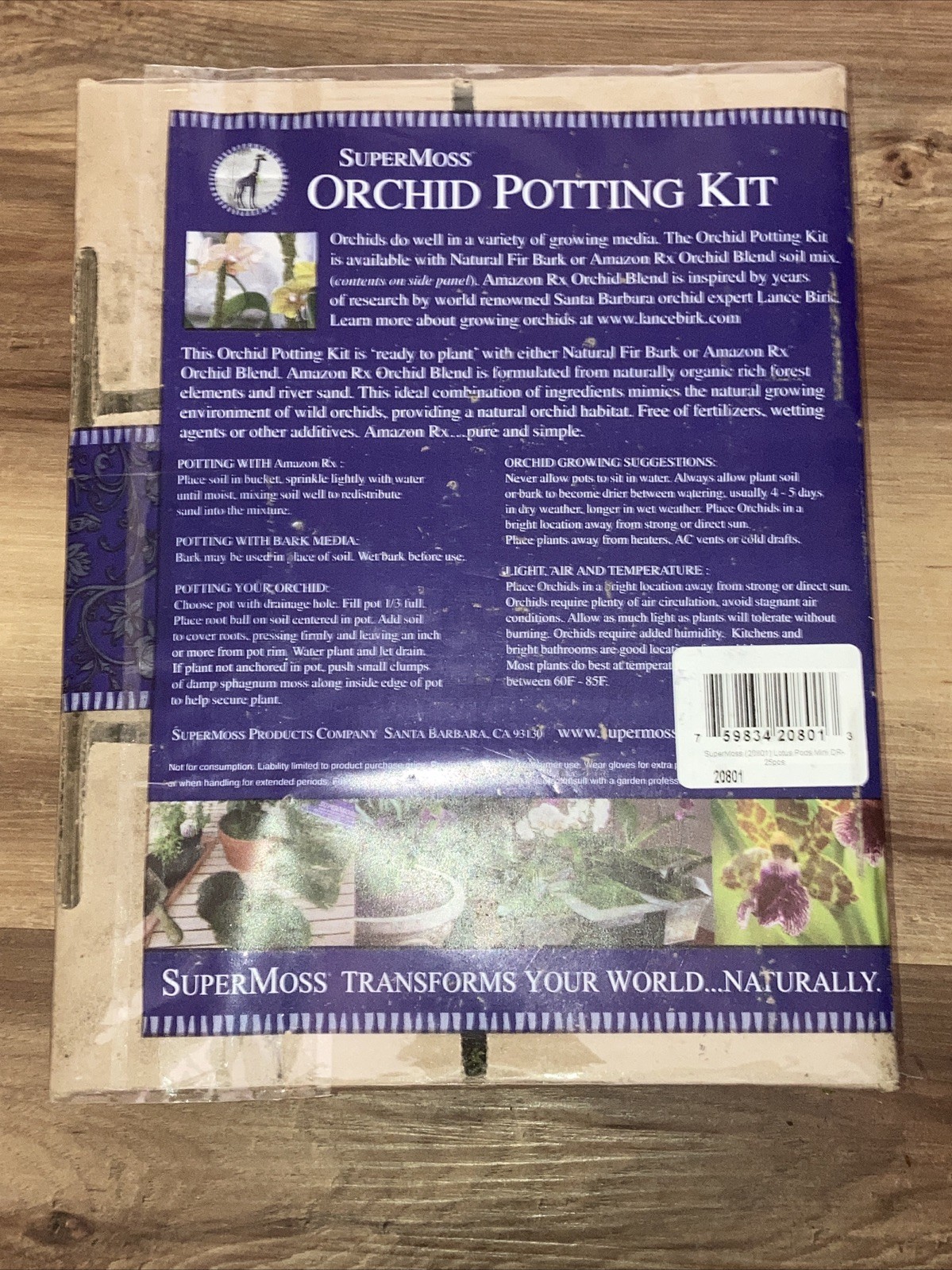 SuperMoss Orchid Potting Kit 100% real Preserved Natural Moss Wires Stem lips