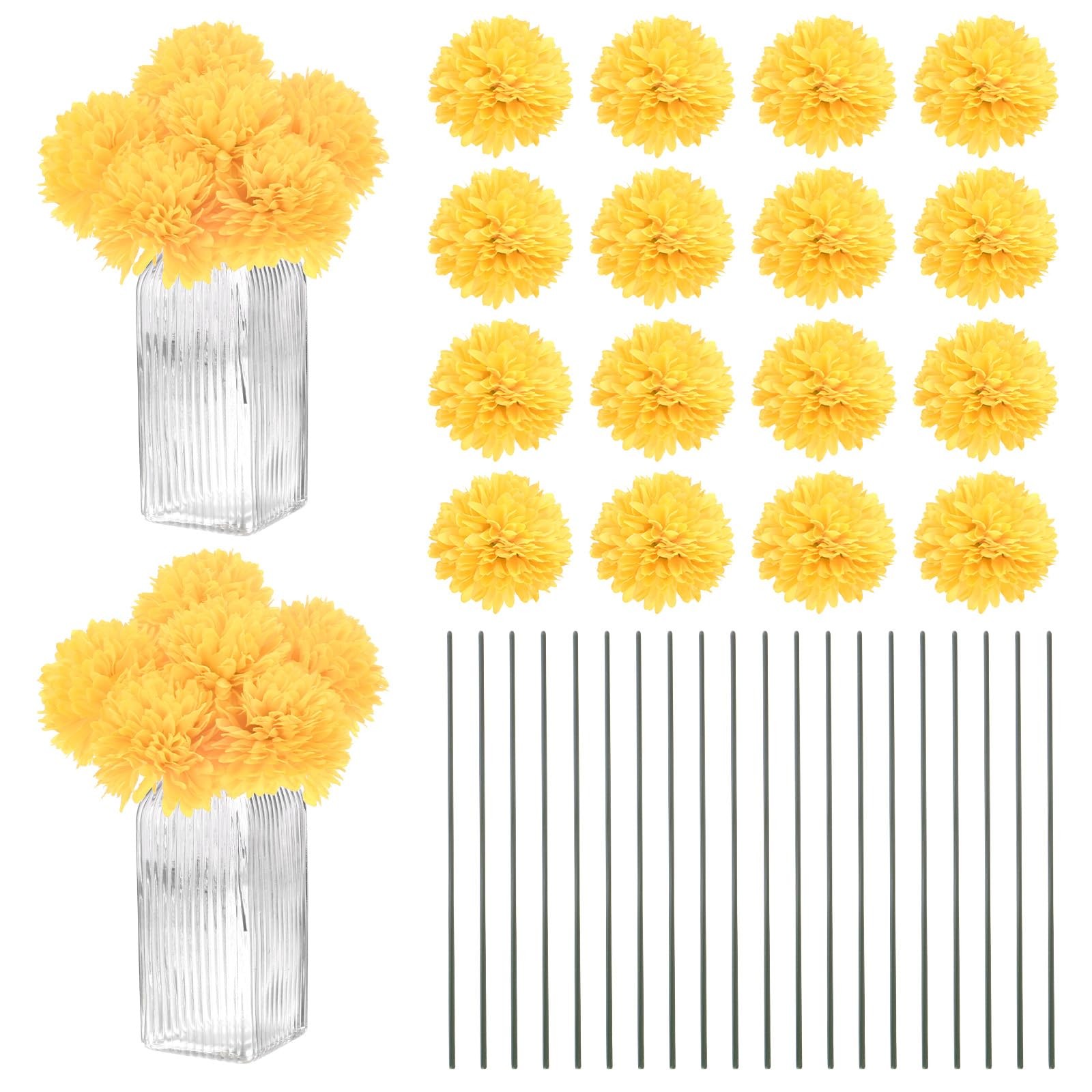 30-Pack Artificial Chrysanthemum Ball Flowers,11 Inch Faux Chrysanthemum Silk…