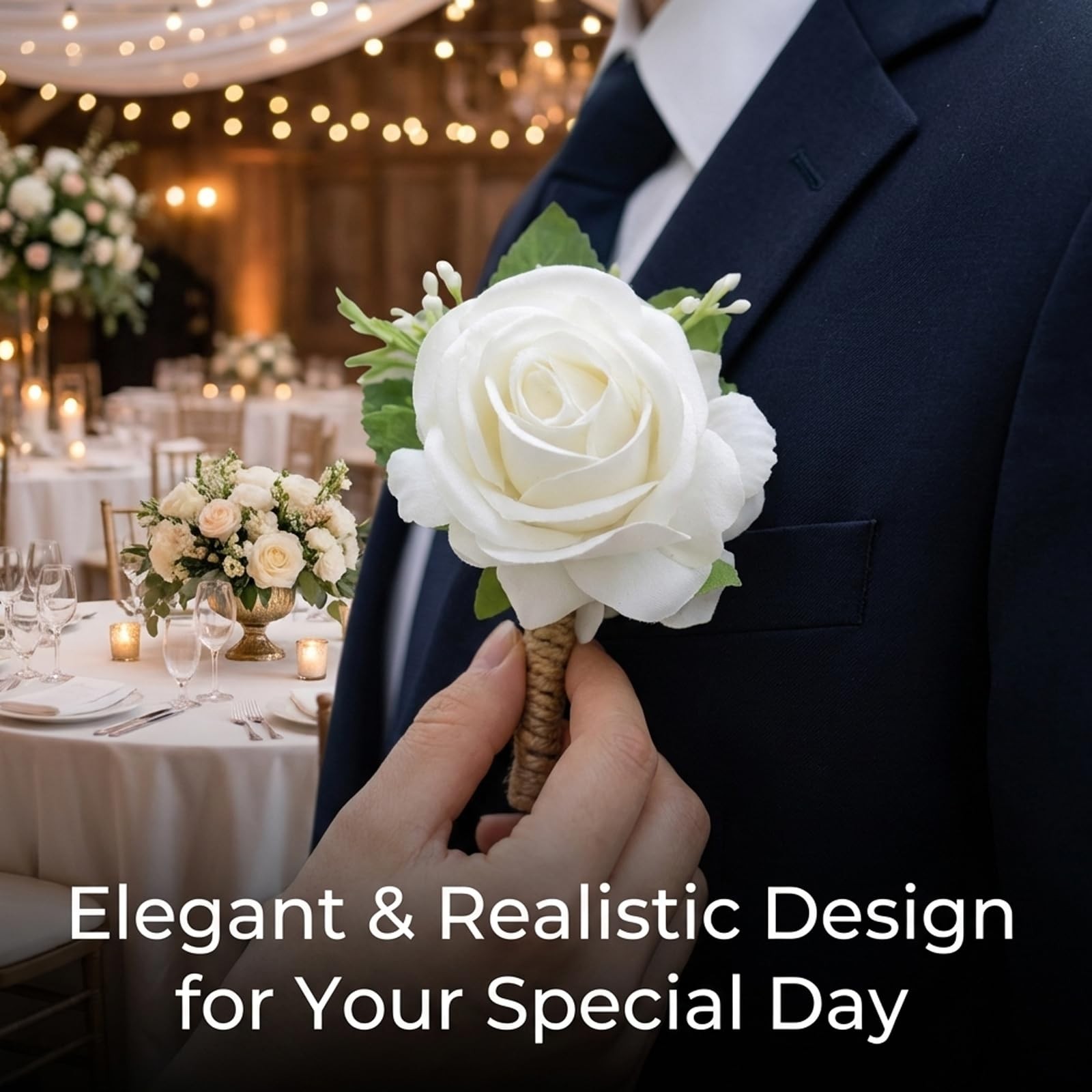4-Piece Wrist Corsage and Boutonniere Wedding Set,Corsage and Boutonniere Set…