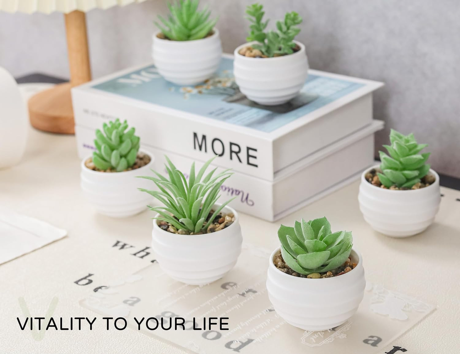 6 Pack Fake Plants Small Realistic Succulents Plants Artificial for Home Room…