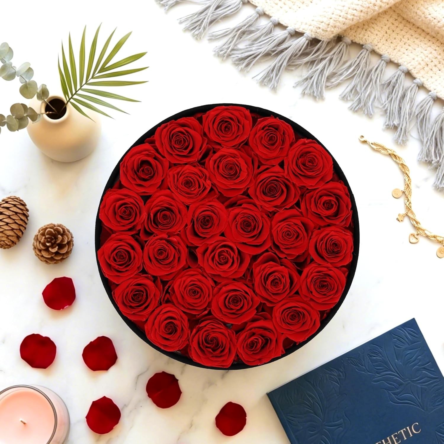 27 Forever Preserved Roses in a Box, Forever Gift for Women, Flowers in a Luxury