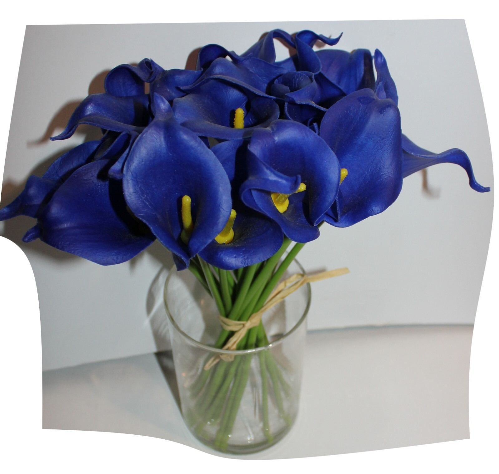 12″ Calla Lilies, 20 Flowers Arrangement in Glass Vase, Happy Mother’s Day Gift!
