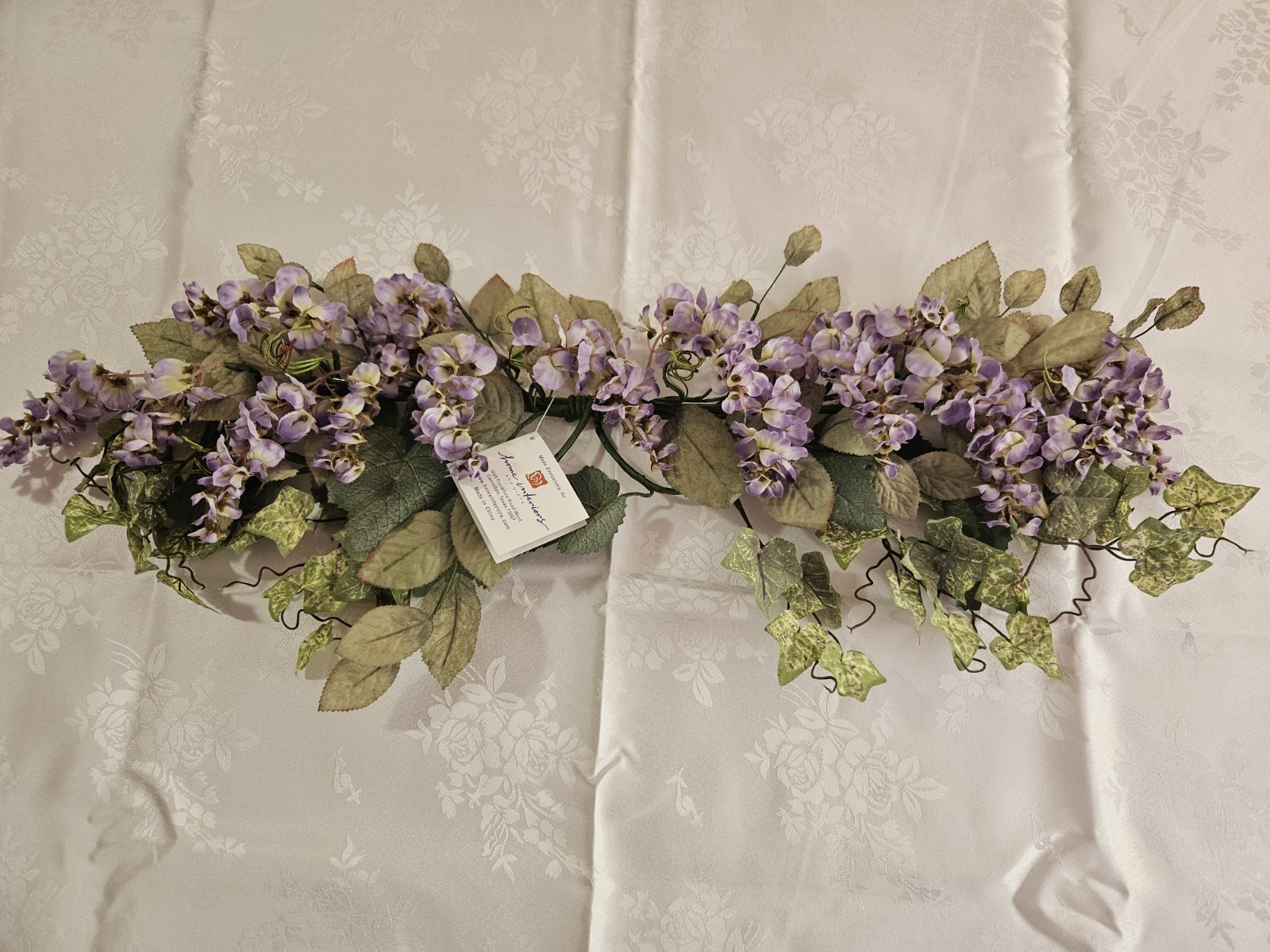 Home Interiors Wisteria Ivy Swag/Purple Lavendar Sage Green /New/25 Inches long
