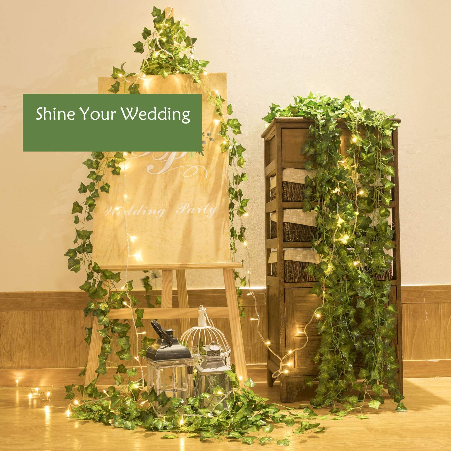 6PCS Fake Ivy Leaves Artificial Greenery Vines For Decor Room Decor Garland USA