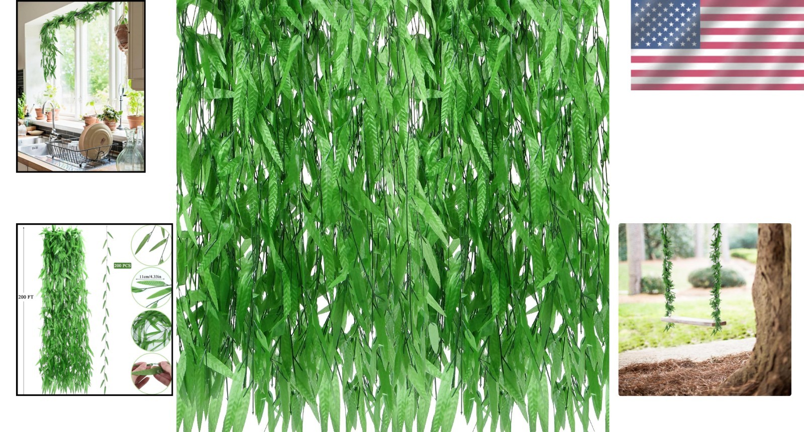 Luxurious 200pcs Fake Ivy Hanging Vines – Perfect for Jungle Parties & Weddings