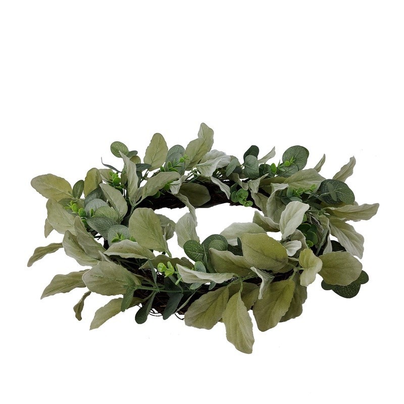 18in Artificial Evergreen Wreath Indoor Decorative Foliage Home Accent New