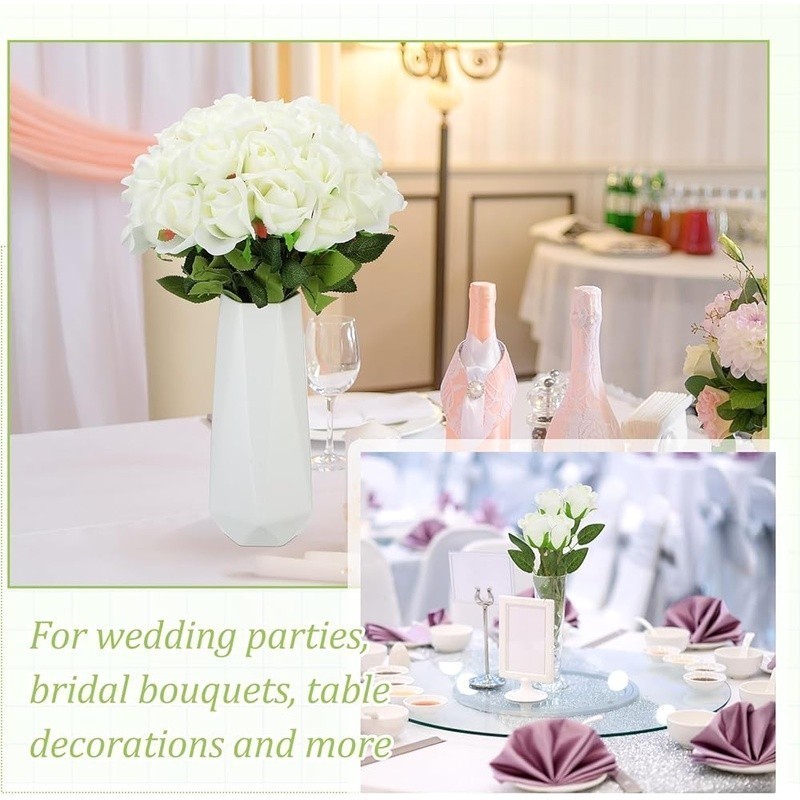 100 Pcs Artificial Roses Bulk Faux Flowers Easy DIY Centerpieces Wedding Decor