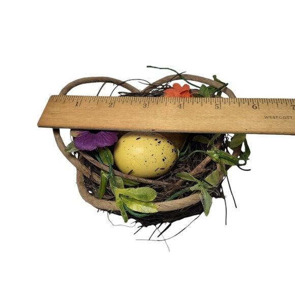 Birds Nest Arrangement with Speckled Eggs 6″ Easter Spring