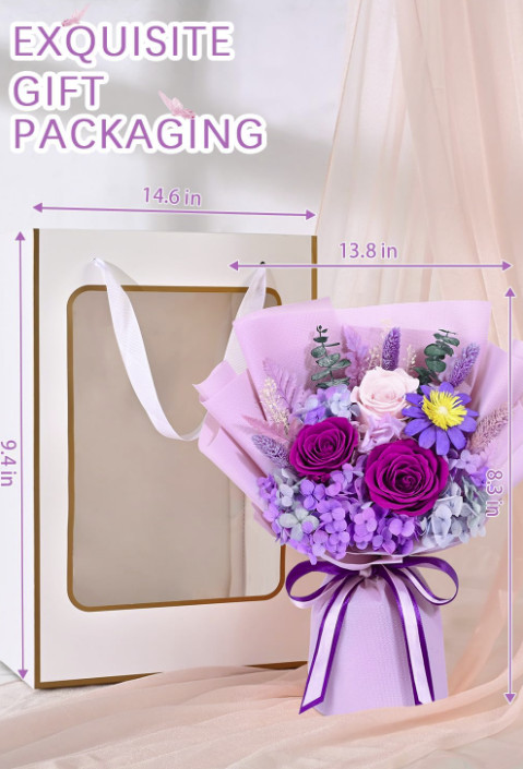 Preserved Flowers for Delivery Prime Forever Flowers Bouquet with Bear Flower Gi