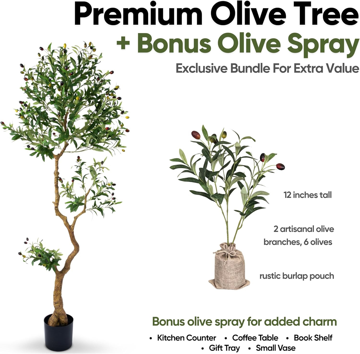 6ft Fake Olive Tree – Realistic Faux Plant for Home & Office Decor