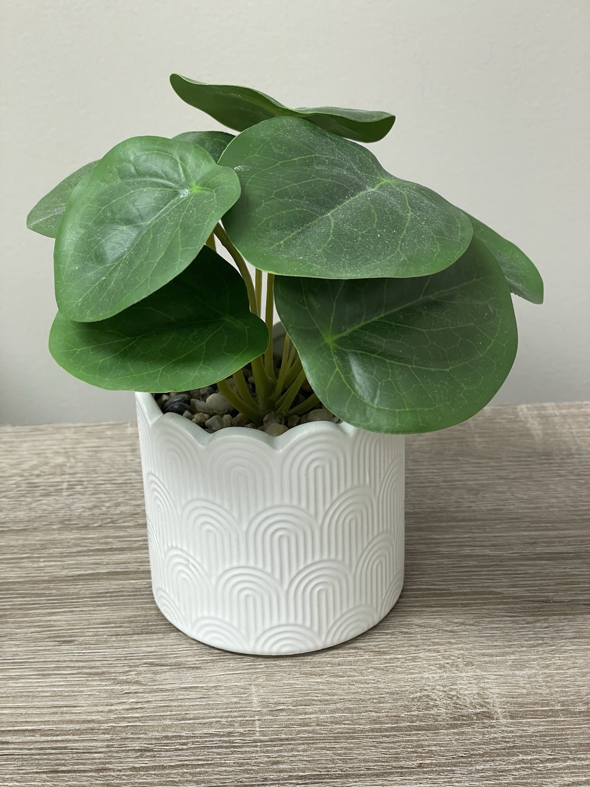 Flora Bunda Artificial Plant in 3 in Matte White Geometric Ceramic Pot