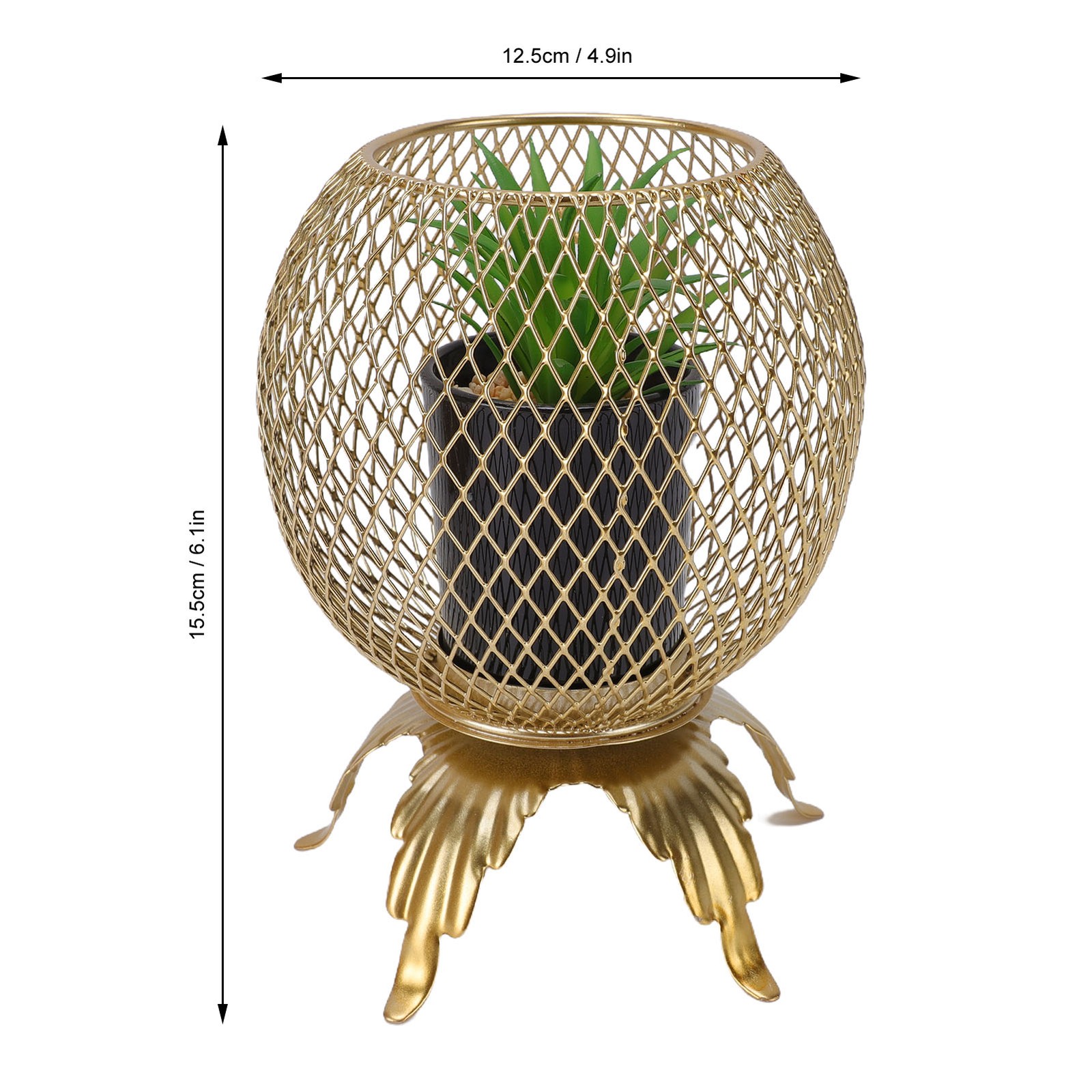 2-Decorative Fake Plant With Metal Cage Indoor Home Entryway Decor