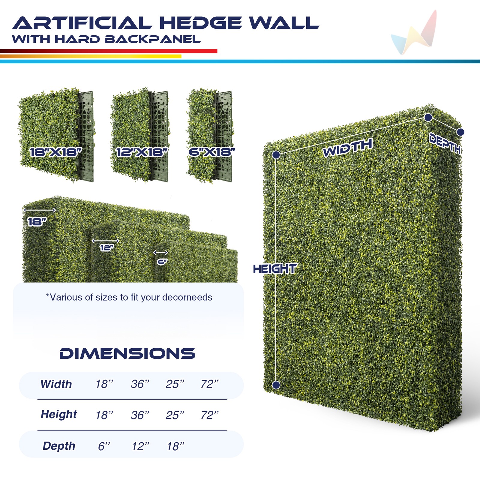 Artificial Boxwood Hedge Wall Greenery Fake Grass Outdoor Partition Wall Decor