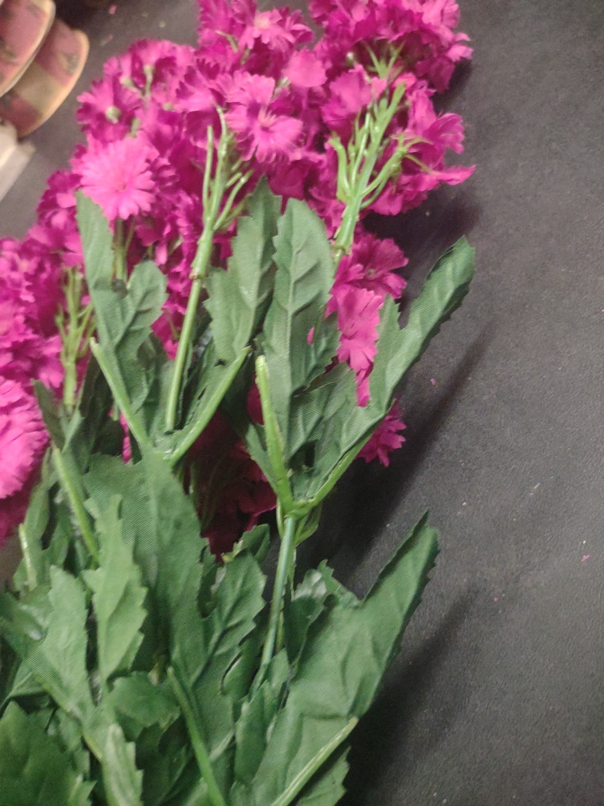 24″ Silk Stock Flower Bush, Fuchsia Hot Pink, 9 Stems Realistic Matthiola