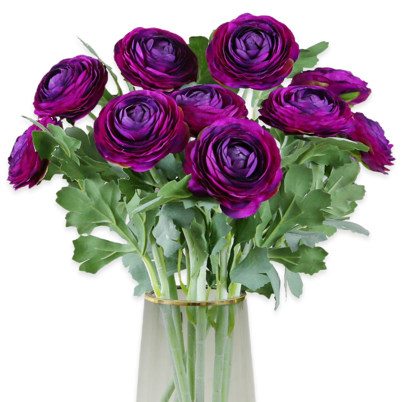 Artificial Ranunculus Flowers With Real Touch Stem Silk Ranunculus Flowers purp