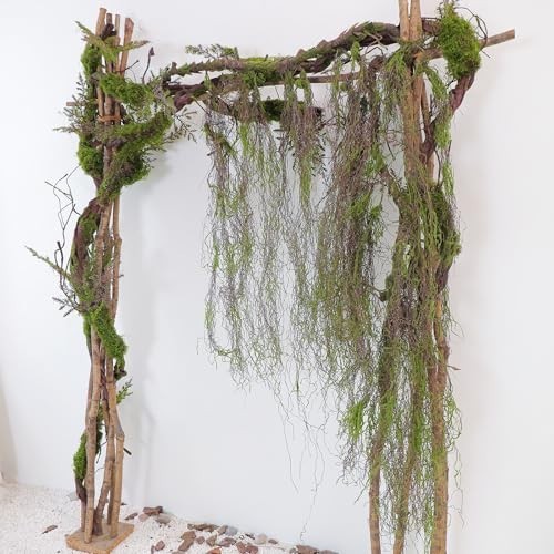 Large 78.9″ Bendable Artificial Tree Branches with Moss & Leaves for Outdoor Dec
