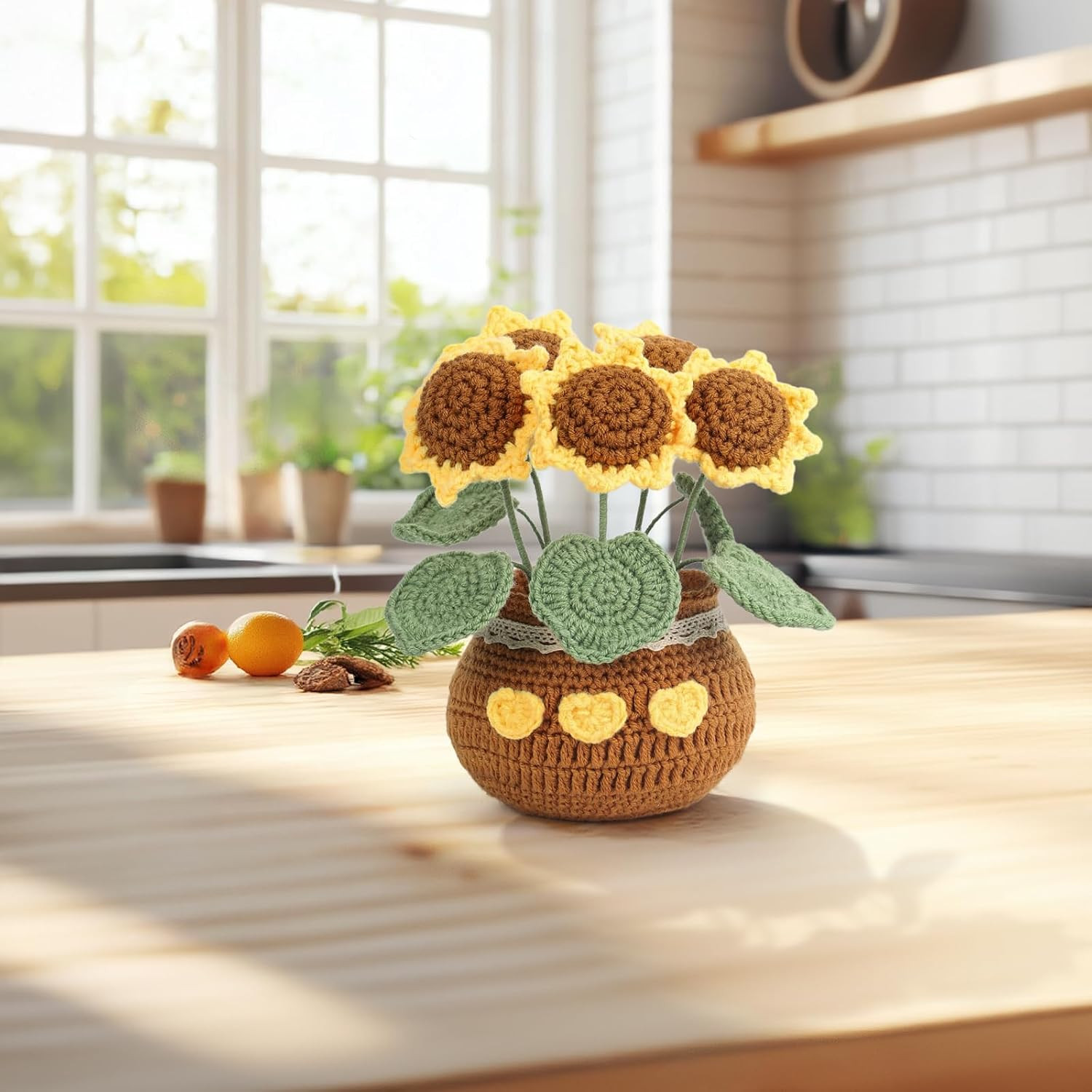 Knitted Sunflower Bouquet in Gift Box – Perfect for Moms, Wives & Girlfriends